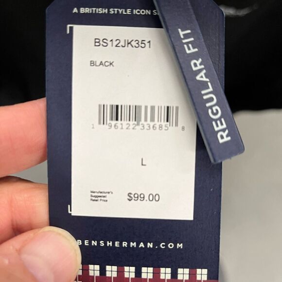 $99 Ben Sherman Striped Varsity retro Track Suit jacket Black NEW Sweatshirt - Picture 5 of 5